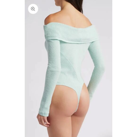 NWOT Free People Autumn Cozy Bodysuit Women's Blouse Top Shirt Small Mint Green - Picture 3 of 9